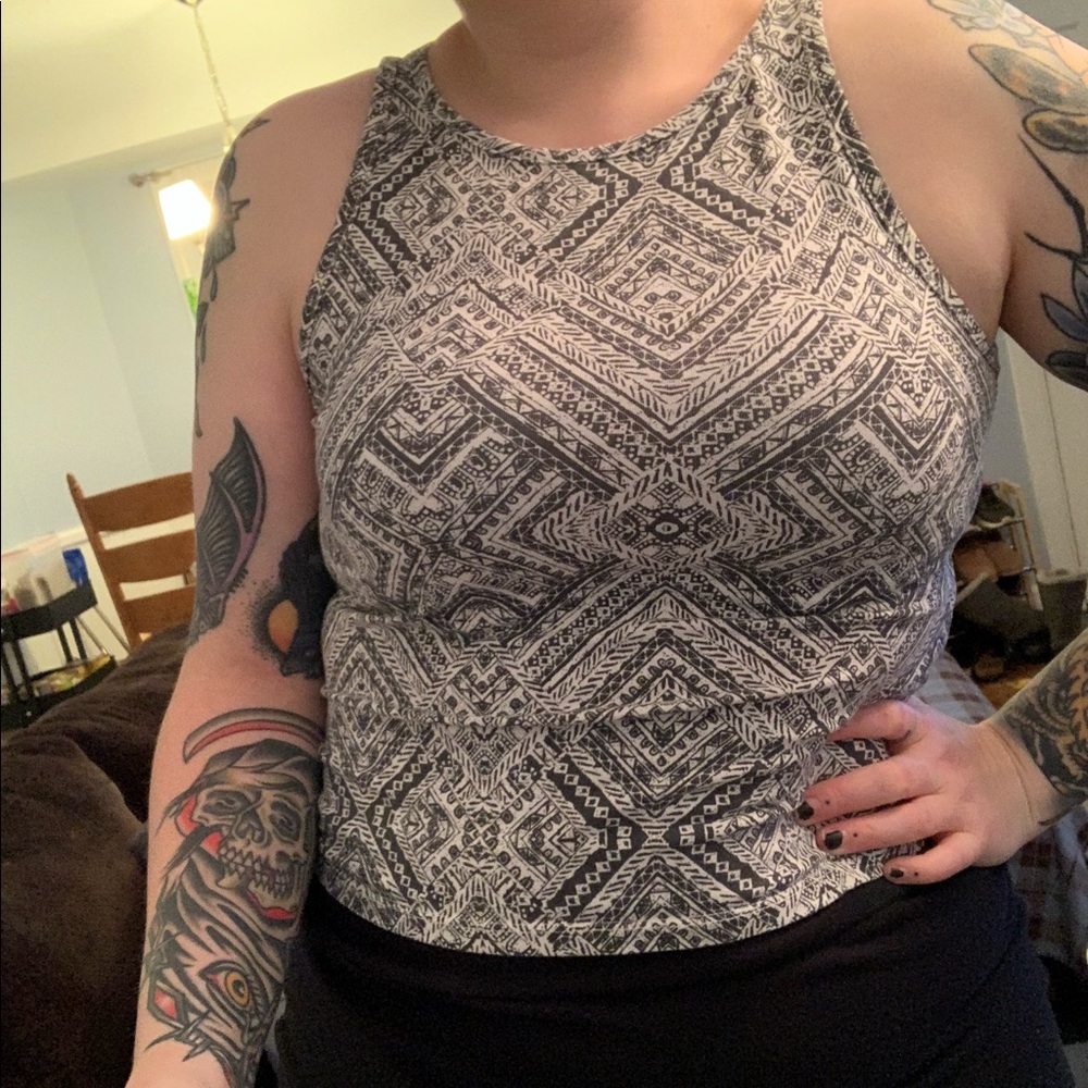 Mossimo Crop Top Patterned Tanktop Size Medium